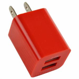 スマートフォン 充電器 ACアダプター USBポート 2口 2.1A レッド iphone スマホ 充電 USB2ポート コンセント コネクター｜a-next-shop