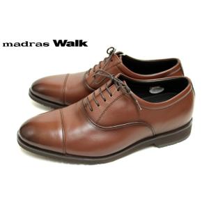 madras Walk MW8000 メンズ ビジネスシューズ 靴 防水 ゴアテックス GORE-TEX 本革 ストレートチップ 4E 幅広 レースアップ  ブラウン｜a-one1