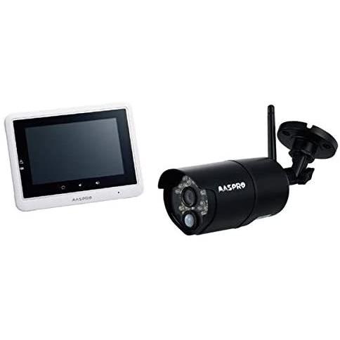 マスプロ電工 防犯カメラセット 屋外用高画質92画素ワイヤレスカメラ&amp;５インチモニターセット 赤外線...