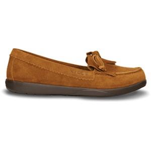 クロックス アデラ スエード モカシン crocs Adela Suede Moccasin/レザー 本革 カジュアル レディース/在庫処分 店頭戻り品