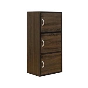 多機能扉付き収納3段ラック WAL＊雑誌や小物収納 整理 本棚にも便利