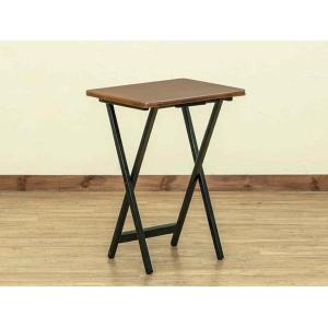 折りたたみ式テーブル 約W48XD37 ブラウンブラック ＊サイドテーブルやプリンターなどの補助台 花台にも