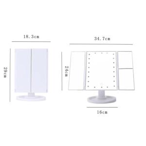 女優 用 ミラー 鏡 三面鏡 卓上ミラー 拡大鏡 LED ライト付き ドレッサー 大きい おしゃれ 折りたたみ 大きめ 化粧鏡 USB 大型 メイクミラー 卓上の商品画像