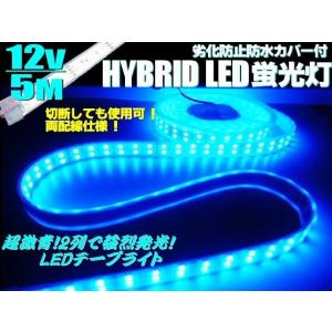 24V/船舶・漁船用/劣化防止カバー付/青色ブルー/LEDテープライト蛍光灯