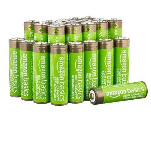 ベーシック 24個入り充電式単3形ニッケル水素大容量電池、2400 mAh、1.2V、最大400倍ま...