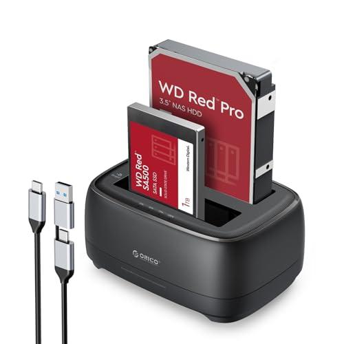 ORICO HDDスタンド 2台搭載 40TB HDD SSD クローン/コピー 2.5 インチ/3...