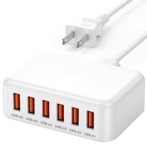 USB コンセントPSE技術基準適合/6台同時充電/旅行に最適15W USBA スマホ充電器 携帯に便利 USB電源アダプター iPhone/G
