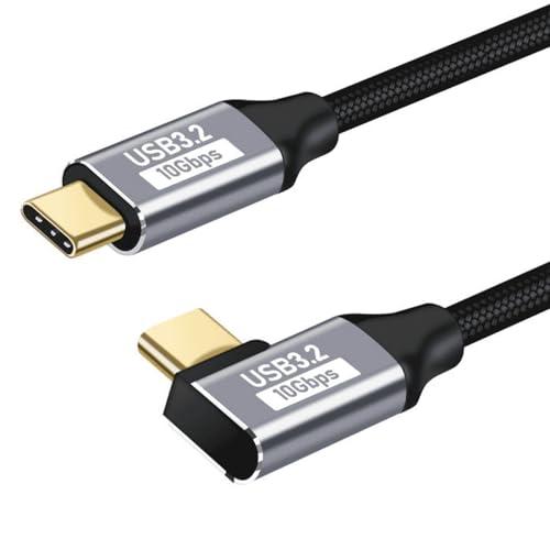 USB Type C ケーブル L字 100W PD急速充電 USB 3.2 10Gbps 高速デー...