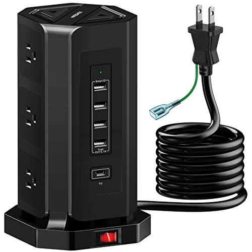 NVEESHOX 電源タップ PD機能 Type-C付き usbコンセント 延長コード 3m 雷ガー...