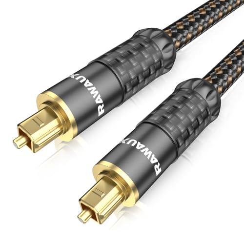 RAWAUX 光デジタルケーブル 24K金メッキ光ファイバーケーブル オス-オス光ケーブル オーディ...