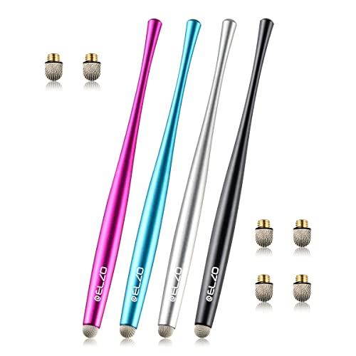 Elzo スタイラスペン タッチペン 極細 ツムツム ４本(黒、シルバー、ローズレッド、水色) 用導...