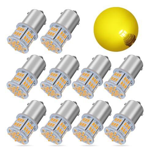 24V車専用S25 LEDシングル イエロー 爆光 10個 G18 BA15s P21W 54連 3...