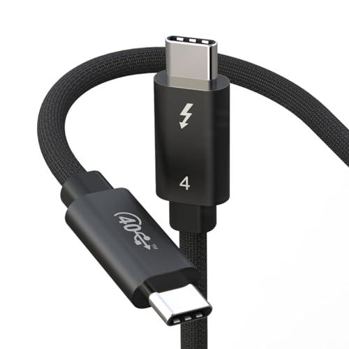 Thunderbolt 4 ケーブル ブラック 2m 240W急速充電 8K対応 40 Gbps デ...
