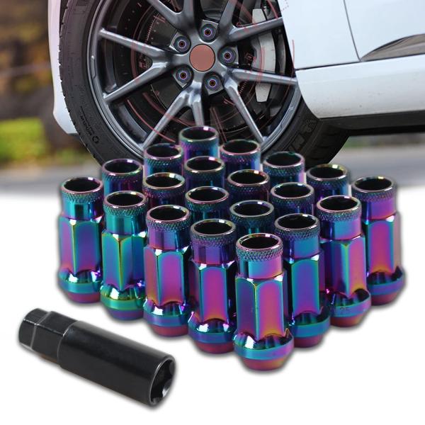 VEHSUN スチール製 ホイールナット タイヤナット レーシングナット ロング ホイールロックナッ...