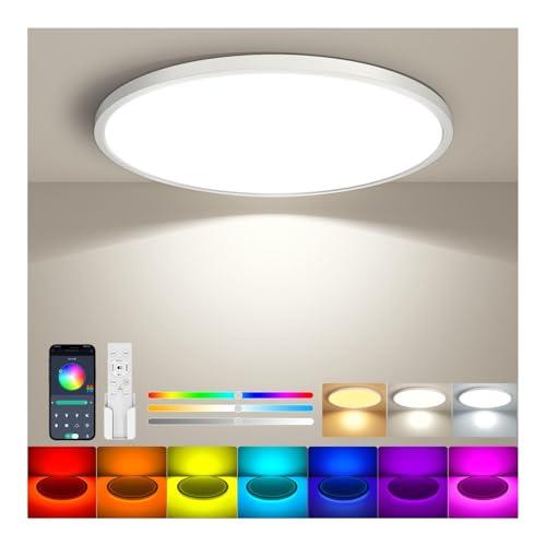 Antree Ledシーリングライト RGB 6畳 3800lm 調光調色 カラー 極薄型 間接光常...