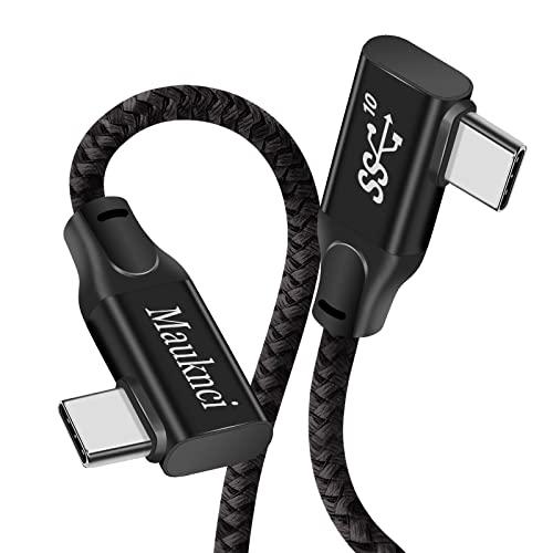 Mauknci Type C to Type C ケーブル L字 PD対応 100W/5A 超急速充...