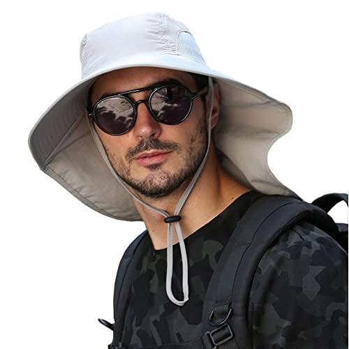 [Croogo] ひよけ帽子 メンズ ガーデニング 帽子 つば広 メッシュ 女優帽 サファリハット ...