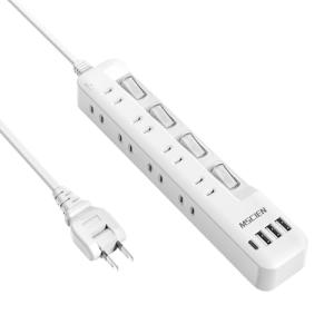 バッファロー BUFFALO 2ピン電源タップ 3個口 個別スイッチ 1m