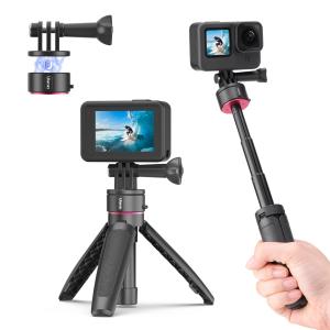 Ulanzi Go-Quick II ミニ三脚 Gopro用 磁気マグネットマウント クイックリリース三脚 3段伸縮 自撮り棒 セルカ棒 カメラ｜a-ru2