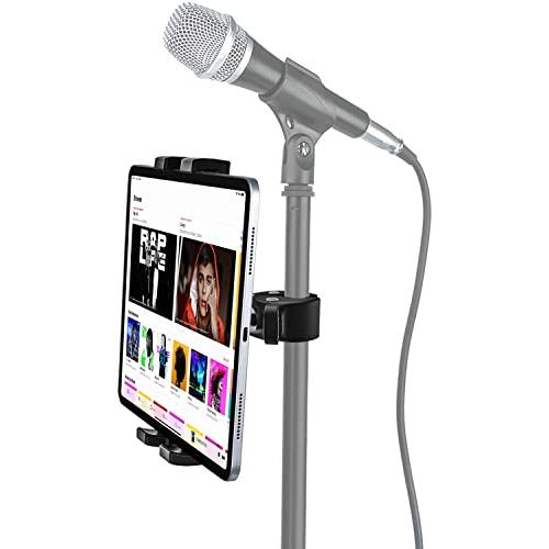EXSHOW マイクタブレット 携帯電話スタンド マイクスタンド 滑り止め クランプ式 マイク譜面台...