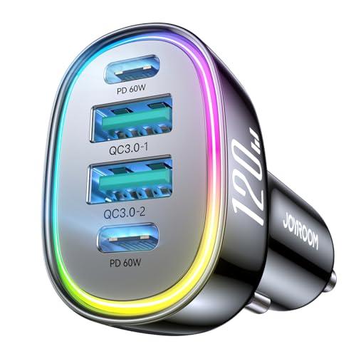 JOYROOM シガーソケット 車載充電器 QC+PD 120Ｗ 4ポート急速充電 カーチャージャー...