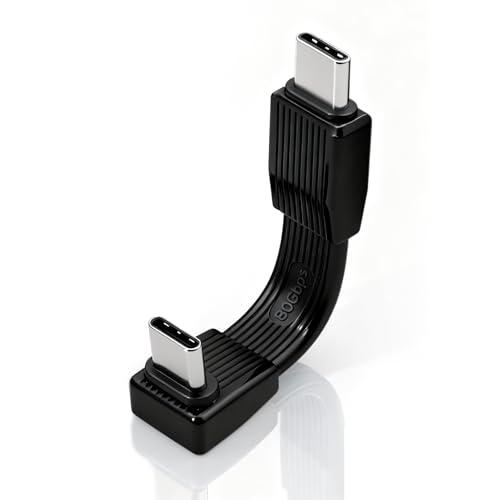 Duttek 80Gbps USB-C充電ケーブル短い(6CM) L字型240W USB Type ...