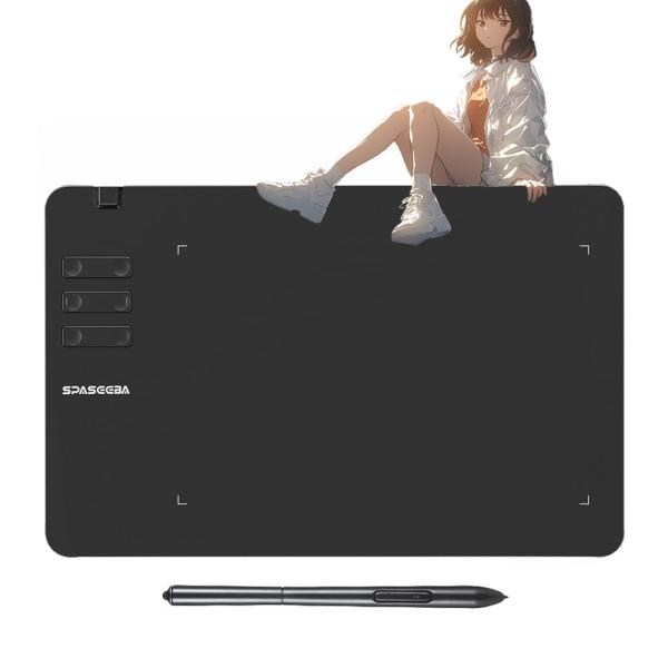 Spaseeba ペンタブレット T605 ペンタブ 6.7*4インチ 板タブ 筆圧感知 8192 ...