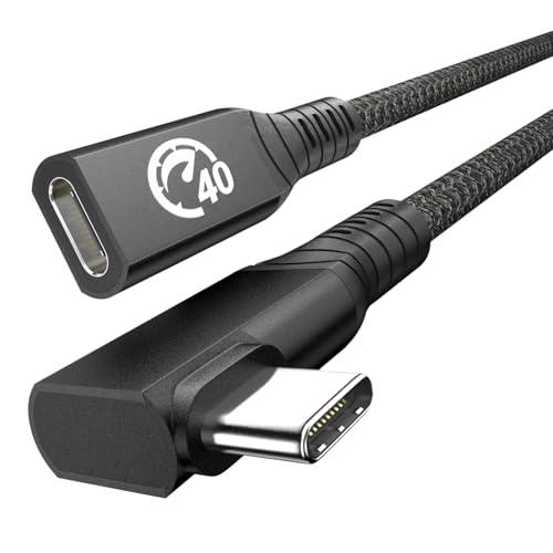 USBC 延長ケーブル l字 0.6M 40Gbps USB4 延長ケーブル 240W Thunde...