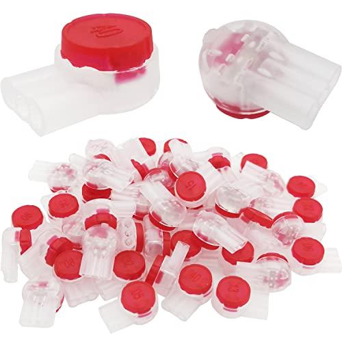 CTRICALVER 電話ラインコネクタ 50 個 UR2 コネクター ジェル充填 クリアボタン 電...