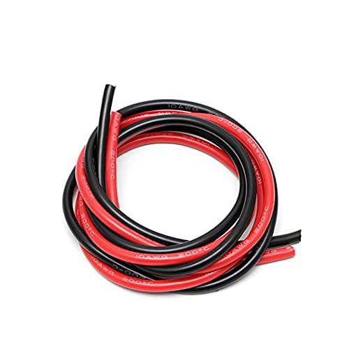 Boladge 2メートル純シリコンワイヤ10AWG電源ケーブルバッテリケーブル錫メッキ銅線10ゲー...