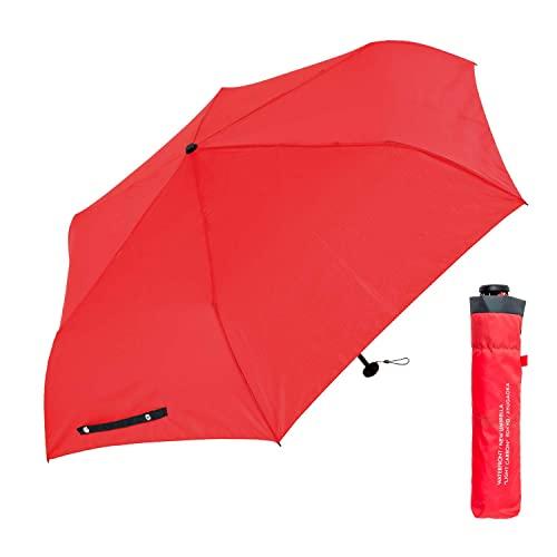 Waterfront 折りたたみ傘 日傘兼用雨傘 LIGHT CARBON Red/Black 53...