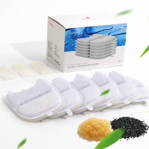 FEELNEEDY 猫 給水器 コードレス 4L 型番YPD-C004専用 (用フィルター 6個+ポ...