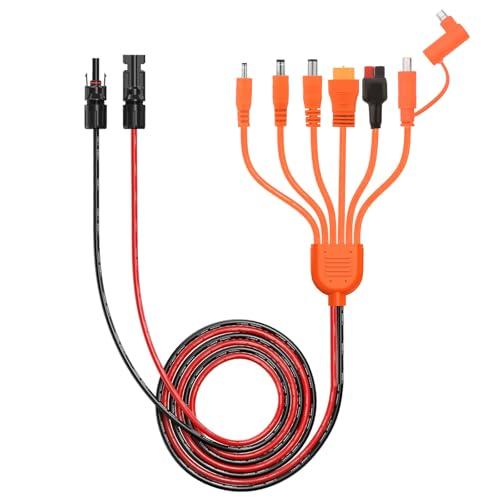 Leehitech 1M 7 in 1 ソーラー充電ケーブル 16AWG 太陽光充電変換ケーブル 1...