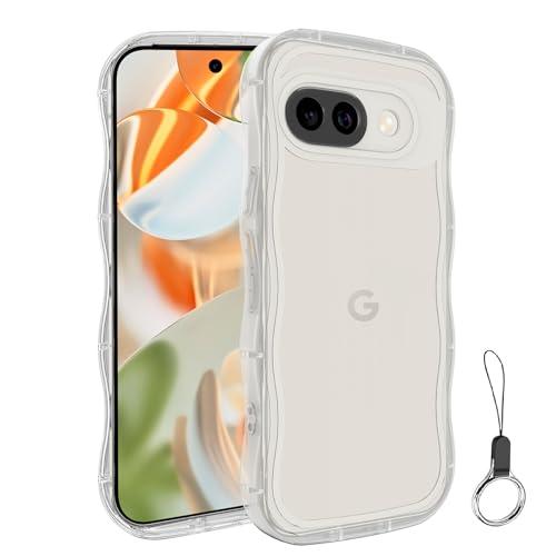 Google Pixel 9A ケース クリア ウェーブ ピクセル 9A TPU波状のバンパー 透明...