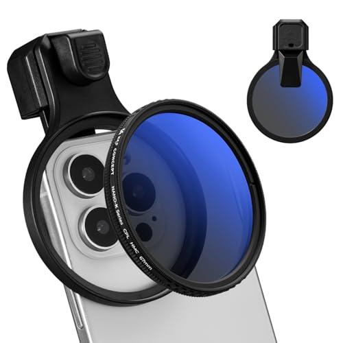 K&amp;F CONCEPT スマホ用 CPLフィルター 偏光フィルター 67mm 反射除去 コントラスト...