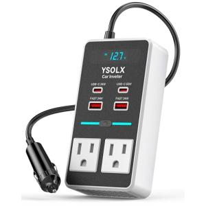 YSOLX 200W カーインバーター DC12V→AC110V