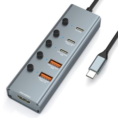 USB 3.2 Gen 2 ハブ Type-C USBハブ 6 IN 1 ドッキングステーション 1...