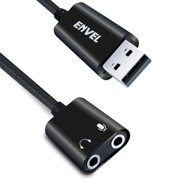 ENVEL (エンベル) USB - 3.5mmオーディオアダプター 外部ステレオサウンドカード デ...