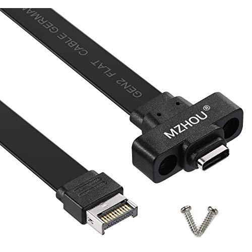 MZHOU USB 3.1 Type C フロントパネルケーブルマウント マザーボードヘッダー延長ア...