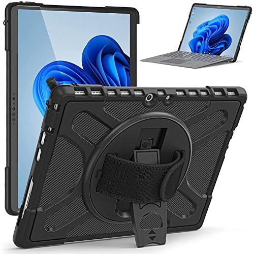 Surface Pro 7/ Pro 6/ Pro 5/Pro 4 ケース 耐衝撃 360°回転スタ...