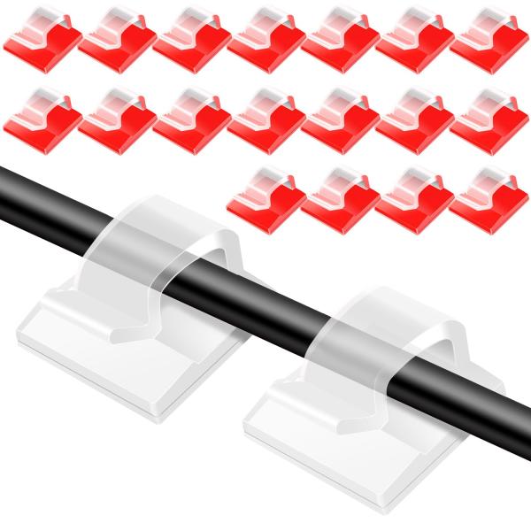 Sucodver ケーブルクリップ コードクリップ 強粘着 車 壁 小さい 剥がせる 配線止め 卓上...