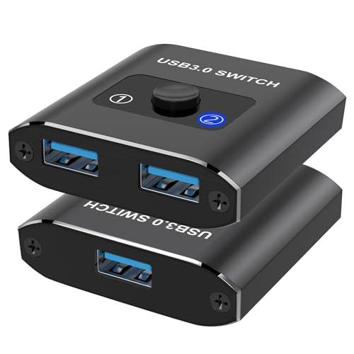 USB 切替器 USB3.0 双方向 Hxwlo ＵＳＢ 切り替え器 2入力1出力/1入力2出力 P...