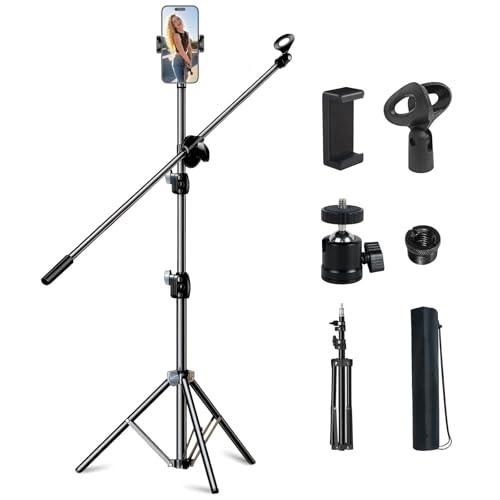 Getaria マイクスタンド 2wayタイプ 伸縮アーム 360°&amp;高さ調節 ストレートスタンド ...