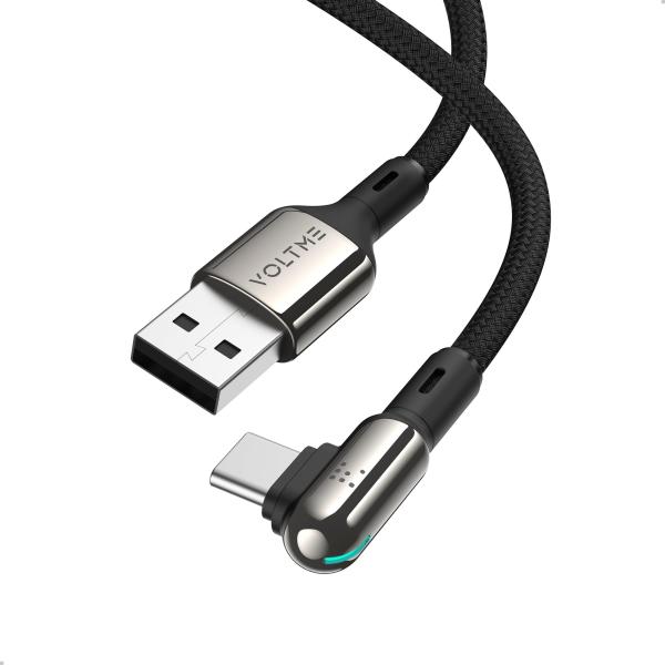 VOLTME USB C ケーブル L字 60W/3A QC3.0 急速充電 ナイロン編み タイプc...