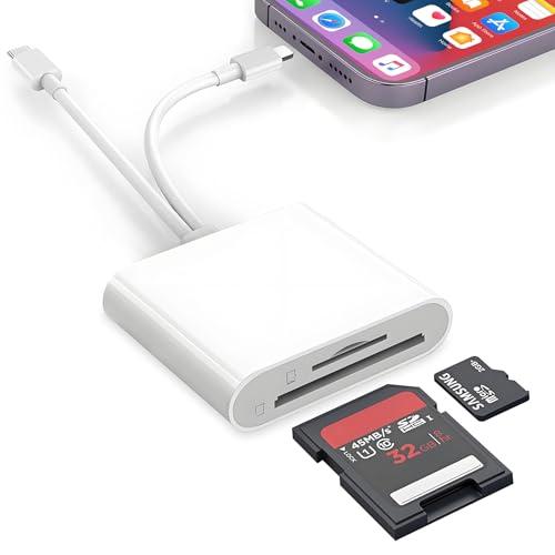 SD リーダー デュアルスロット 2in1 i-Phone/Type-C 対応 SD/TF (mic...