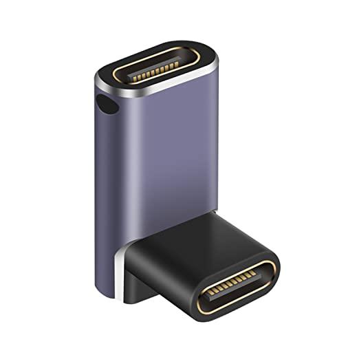 Poyiccot 240W USB C 中継アダプタ、L字 L型 USB C メス to メス 中継...