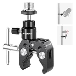 NEEWER カニクランプ 関節式ミニボール ヘッド 1/4から5/8ネジ付き SmallRig カメラケージとマイクに対応 耐荷重:1.5 k