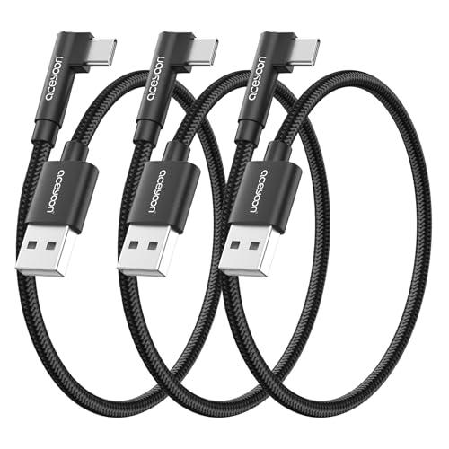 aceyoon USB C ケーブル L字 50cm 3本セット タイプC ケーブル L型 0.5m...