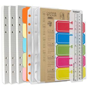 DY.2ten システム手帳リフィル 手帳リフィル A5サイズ 135枚 カラーインデックス ファスナーポケット 付箋 ブックマークa5 リフィ