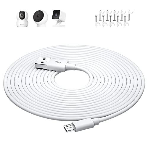 マイクロusbケーブル 5M micro usb 電源ケーブル 防犯監視カメラの給電用 USB A ...